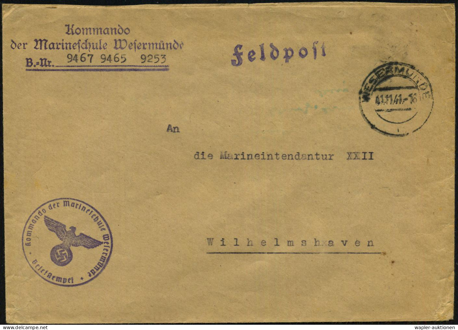 DEUTSCHE KRIEGSMARINE  & MARINE-FELDPOST II. WELTKRIEG - GERMAN NAVY & NAVAL FIELD-POST WW.II - MARINE ALLEMANDE (SERVIC - Marítimo