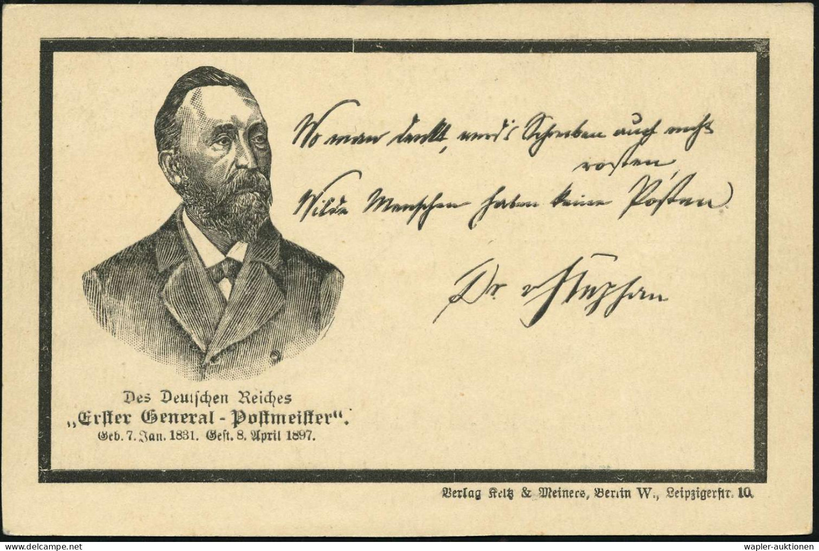 HEINRICH VON STEPHAN & U.P.U.-PIONIERE - HEINRICH VON STEPHAN & U.P.U. PIONEERS - HEINRICH VON STEPHAN & PIONNIER DE L'U - WPV (Weltpostverein)