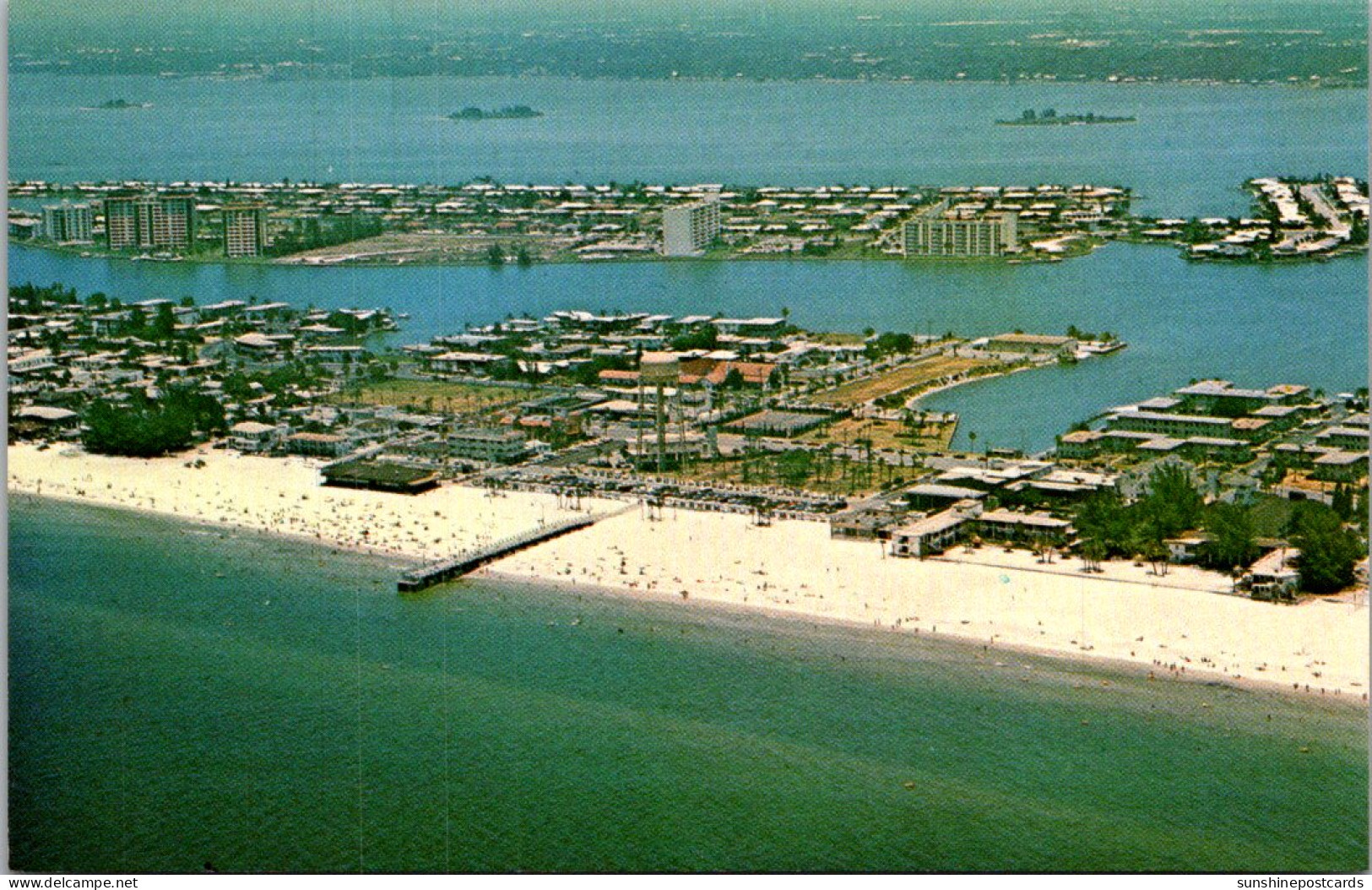 Florida Clearwater Beach Aerial View Overlooking The Palm Pavilion Beach And Pier - Clearwater