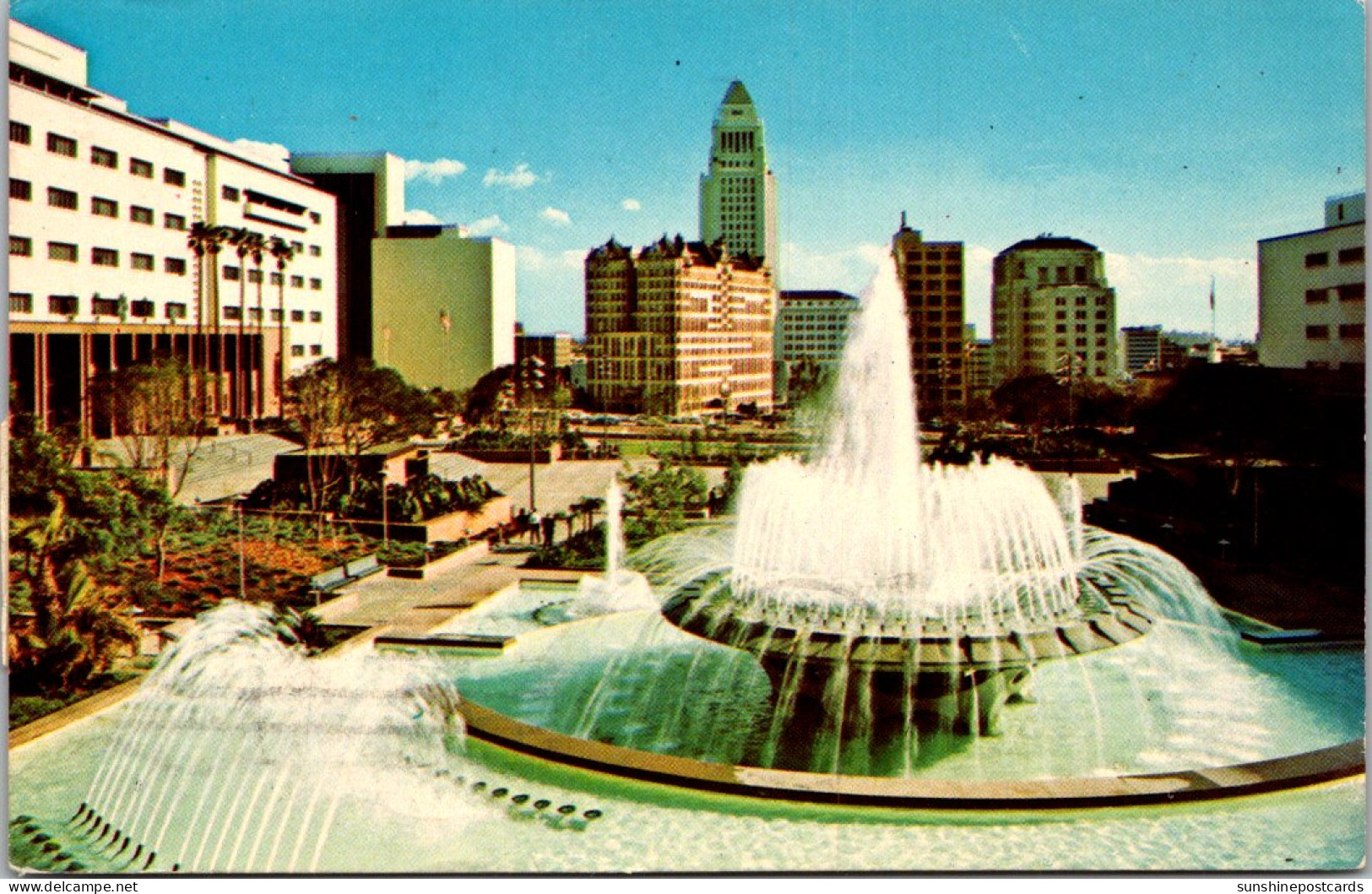 California Los Angeles Civic Center The Mall And Fountain With City Hall In Background 1968 - Los Angeles