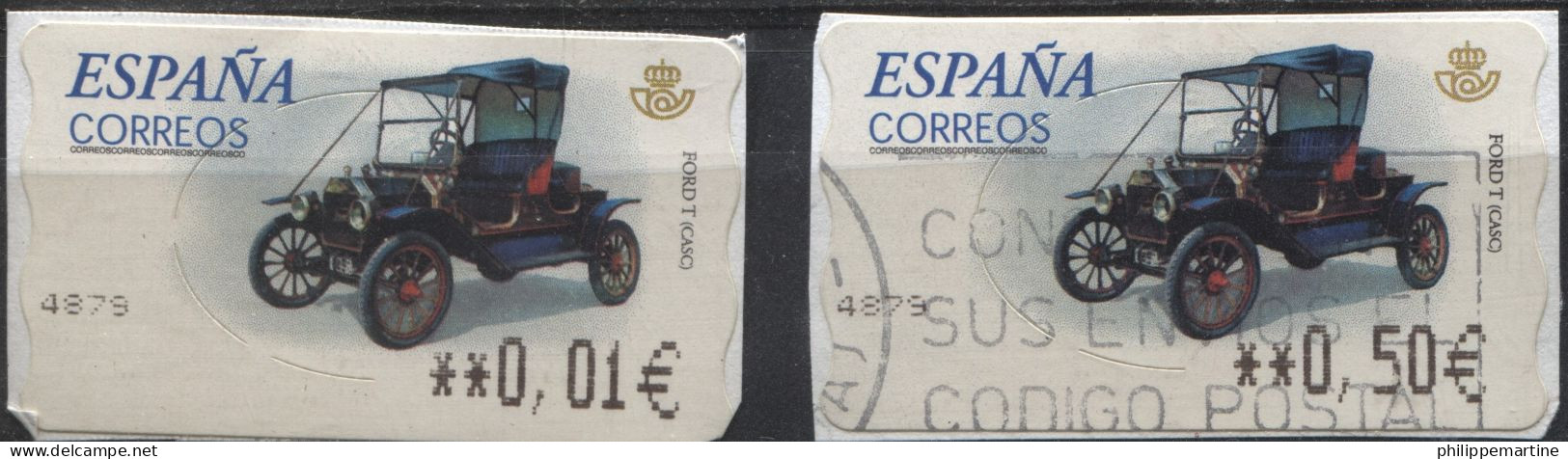 Espagne 2001 - Timbre De Distributeur YT 53 En Euros (2/3) (o) Sur Fragment - Dienstmarken