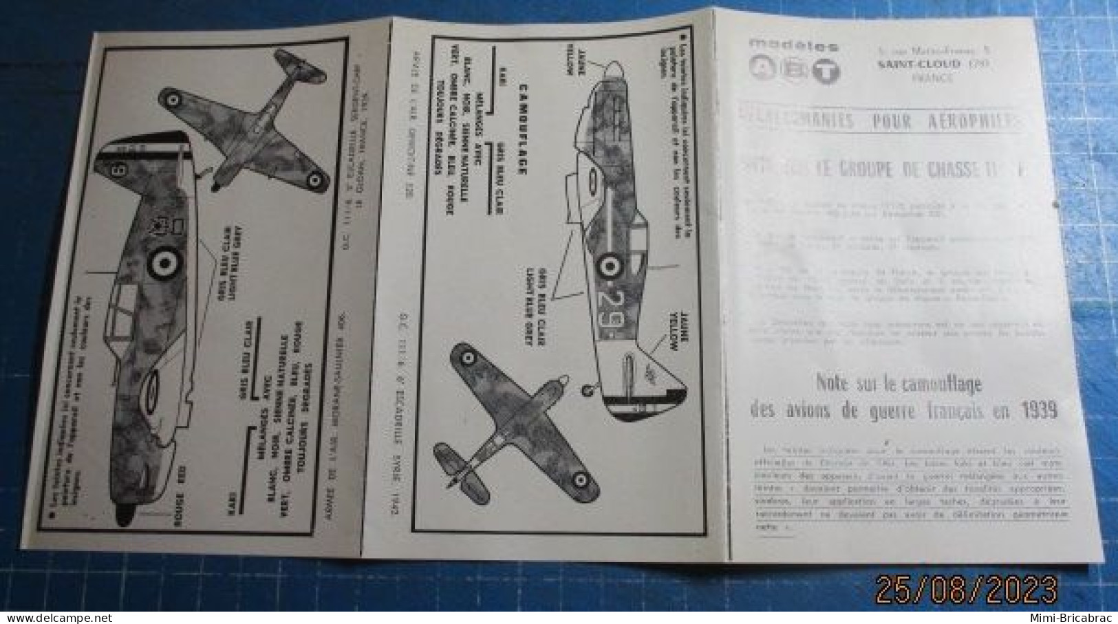 823 Pour Collectionneurs Avertis : PLANCHE + NOTICE  DECALS ABT Années 60/70 : De 520 Et MS 406 Groupe De Chasse III/6 - Avions