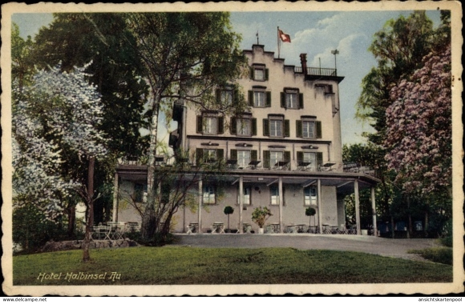 CPA Wädenswil Kt. Zürich Schweiz, Hotel Halbinsel Au - Wädenswil