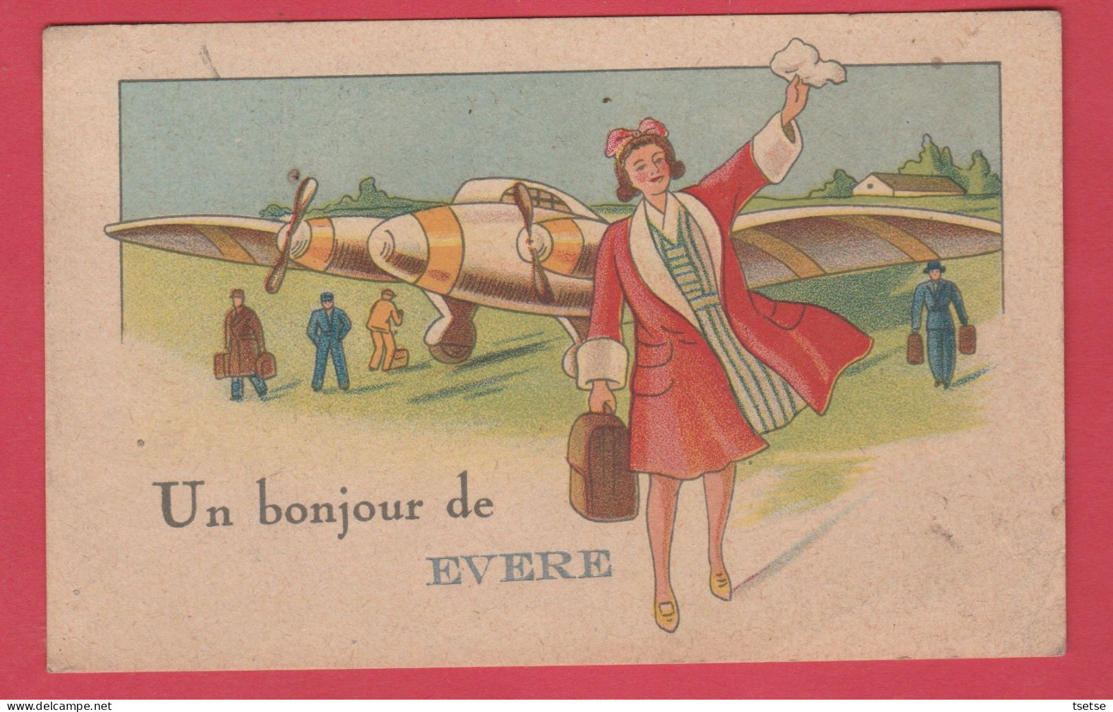 Evere - Un Bonjour De ... Avion  -1946 ( Voir Verso ) - Evere