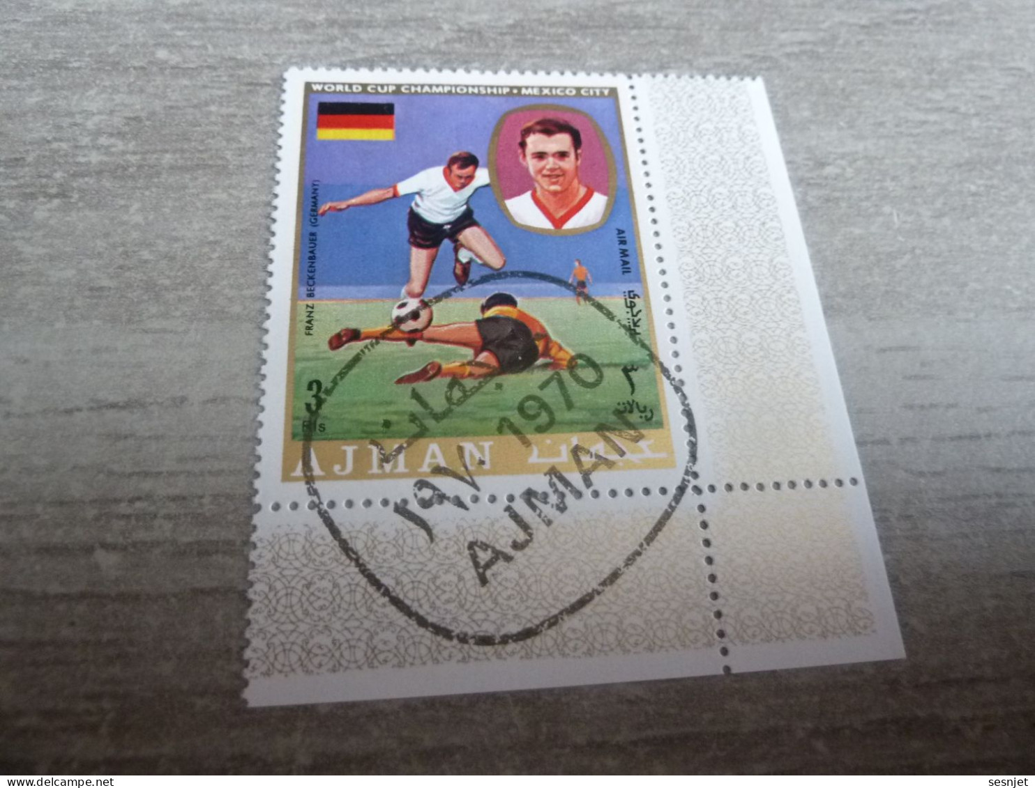 Ajman - Mexico City - World Cup Championship - Beckenbauer - Germany - 3 Riyals - Air Mail - Oblitéré - Année 1970 - - 1970 – Mexique