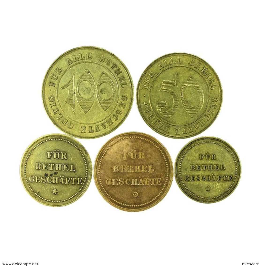 Token Bielefeld Bethel Shops Lot Of 5 Germany 5 10 50 100 Pfennig 03753 - Monétaires/De Nécessité