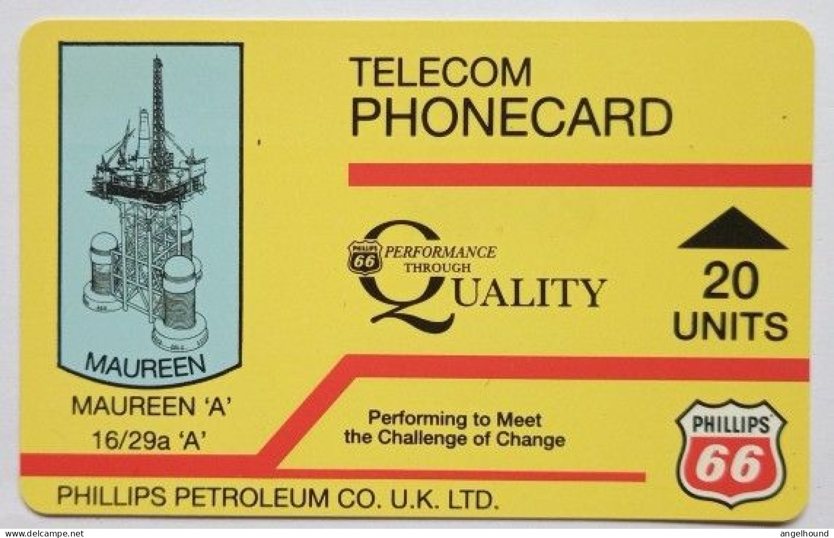 UK 20 Units Phillips Petroleum - Maureen ( Red IPL Logo ) - Boorplatformen