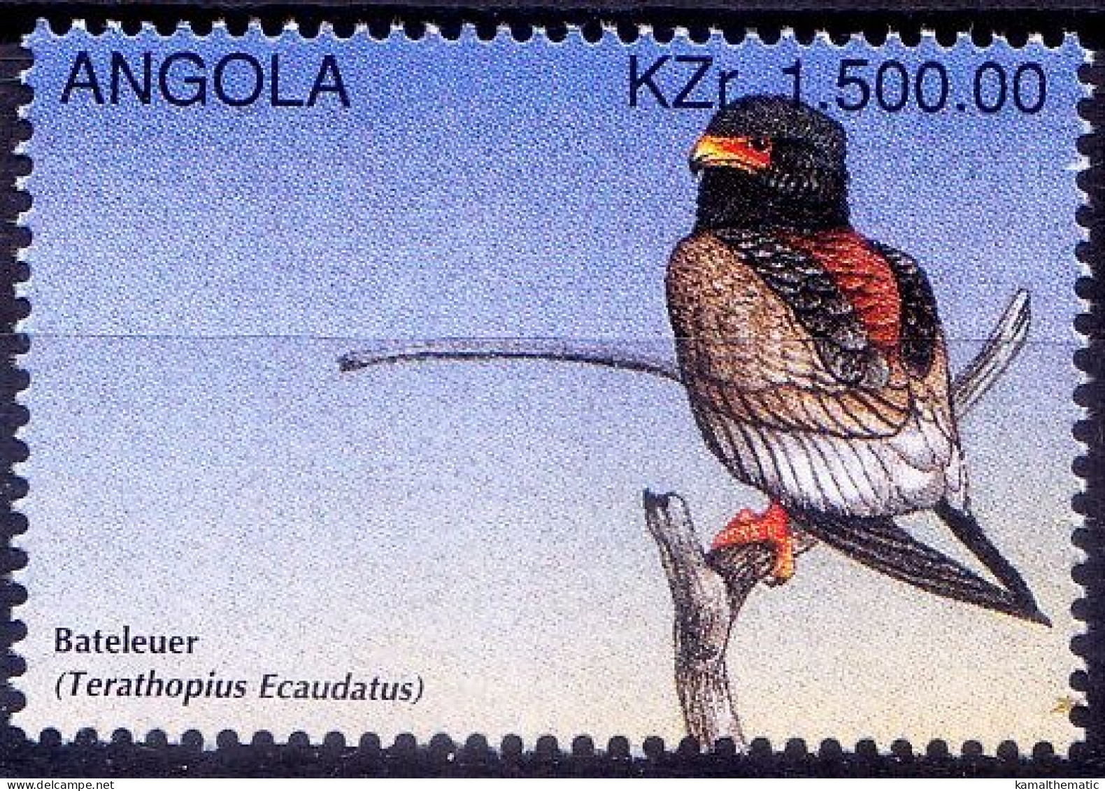 Angola 1996 MNH, Birds Of Prey, Raptors, Bateleur, Eagle - Aigles & Rapaces Diurnes