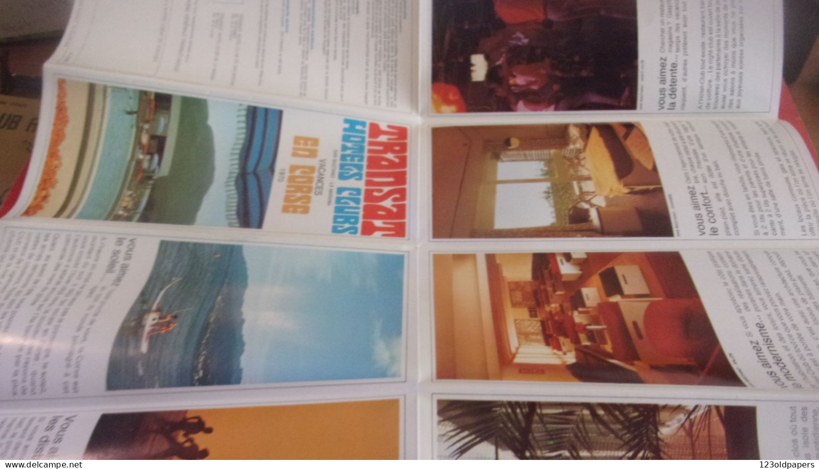 DEPLIANT CORSE TRANSAT HOTELS CLUBS SAN BASTIANO  LA MARANA  1970 - Toeristische Brochures