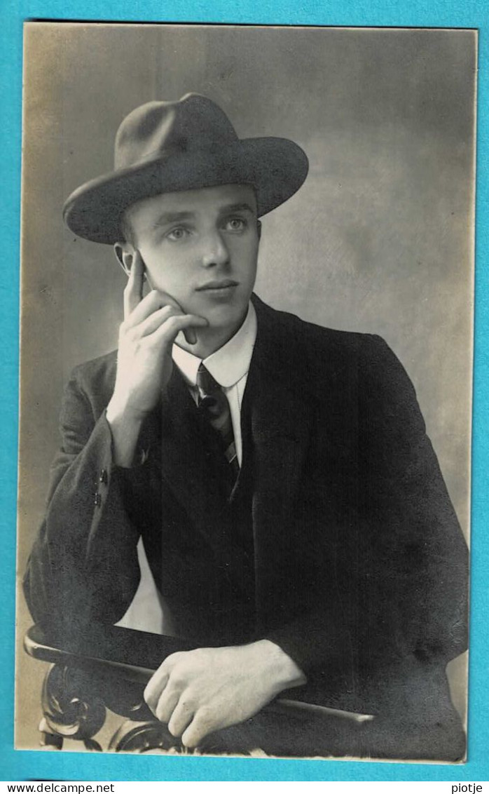 * Maldegem - Maldeghem (Oost Vlaanderen) * (Fotokaart Sandyck - Van Leene) Carte Photo, Homme, Chapeau, Man, TOP - Maldegem