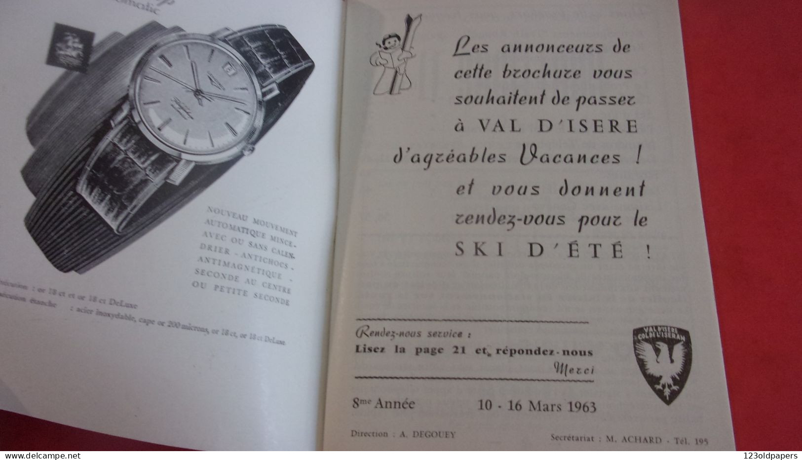 DEPLIANT  1963 MARS LA SEMAINE A VAL D ISERE - Toeristische Brochures