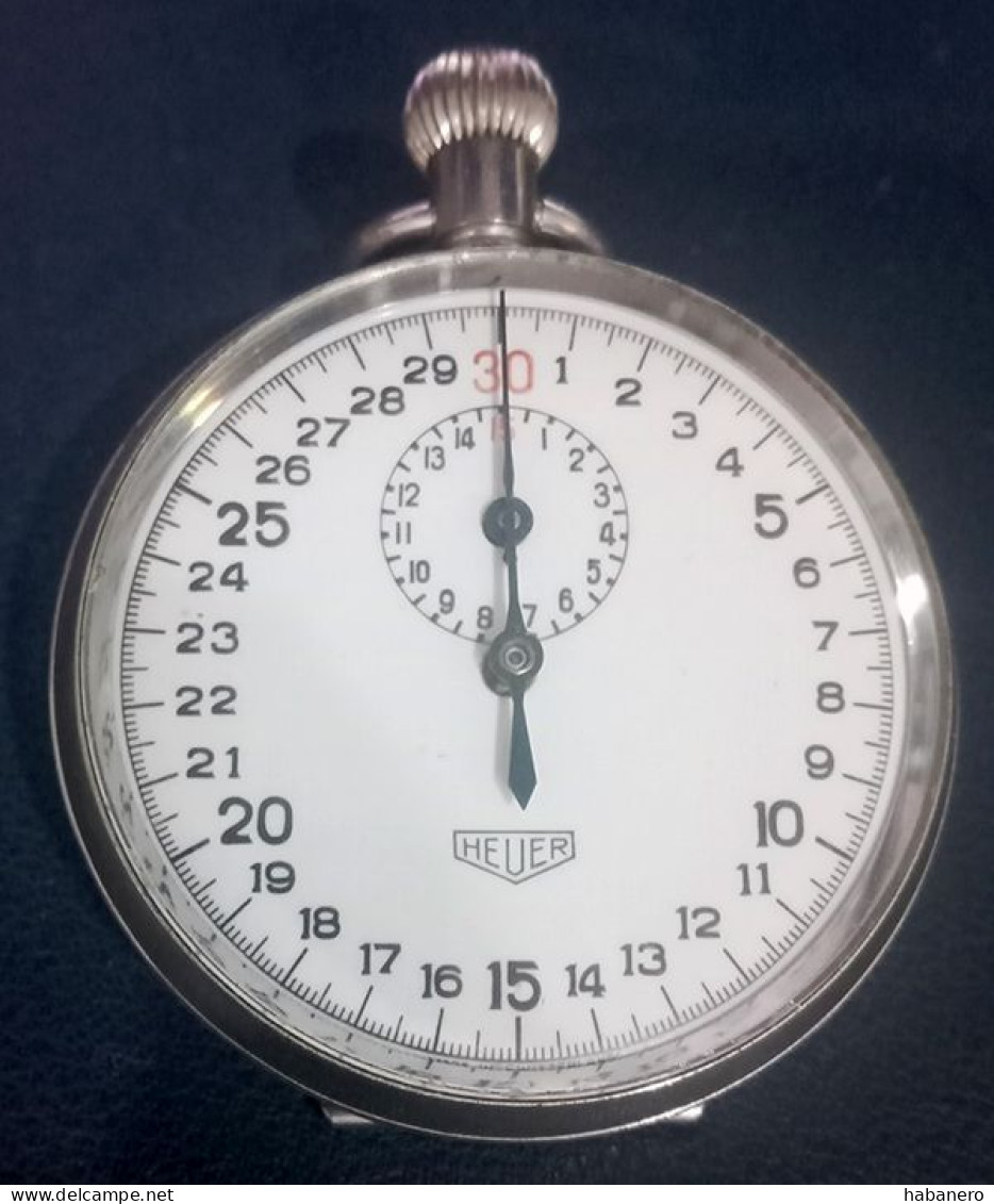VINTAGE HEUER STOPWATCH FROM 1950'TIES EXCELLENT CONDITION - Montres Anciennes