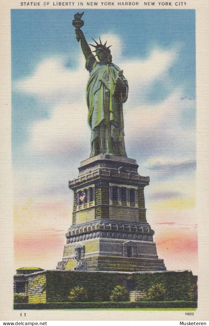 United States PPC Statue Of Liberty In New York Harbor New York City 'Colourpicture' (2 Scans) - Vrijheidsbeeld