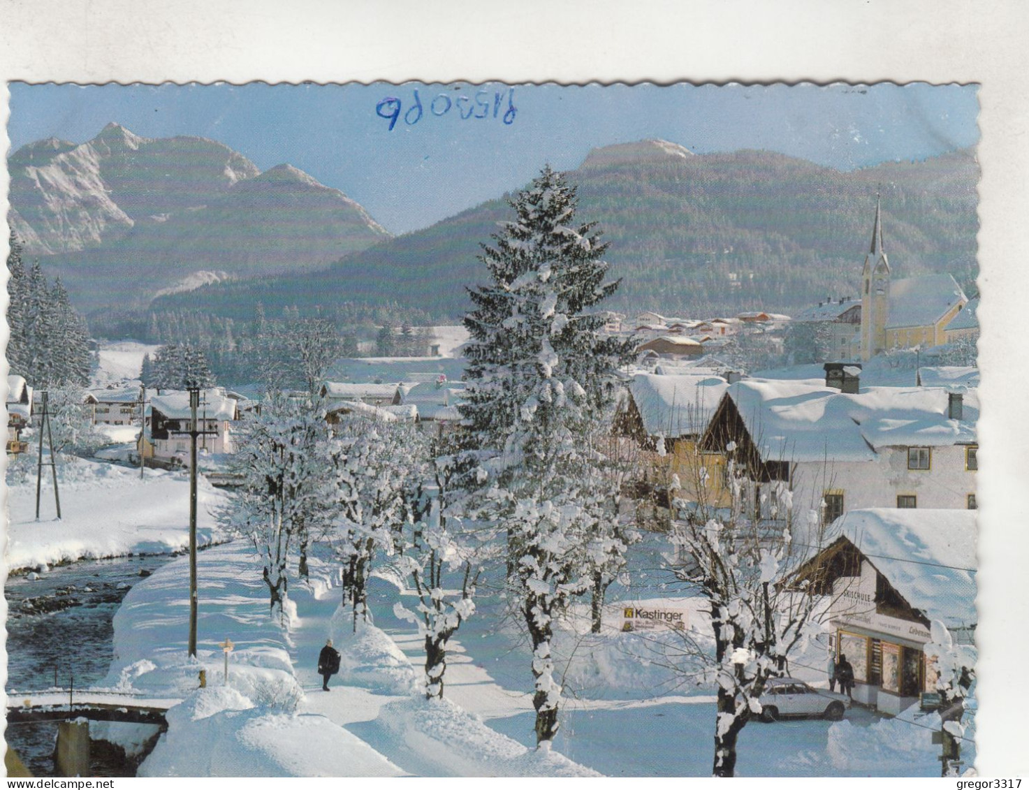 D3808) Wintersportplatz FIEBERBRUNN Gegen Spielberg - Tirol Stark Verschneit Mit AUTO U. Kirche U. Skischule - Fieberbrunn