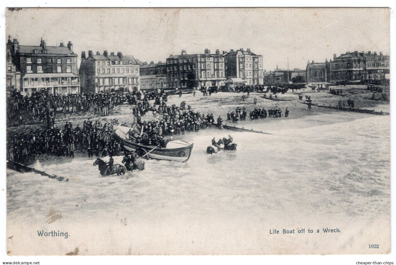 WORTHING - Life Boat Off To A Wreck - Victoria Series 1022 - Worthing