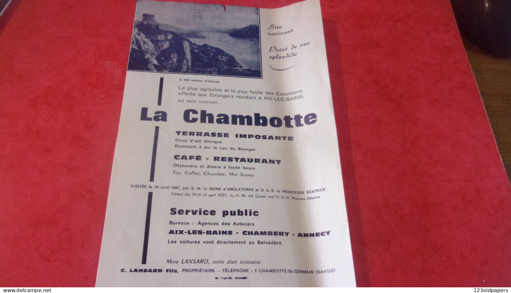 SAVOIE SAINT GERMAIN LA CHAMBOTTE MME LANSARD MERE ETAIT ECOSSAISE PROPRIETAIRE - Toeristische Brochures