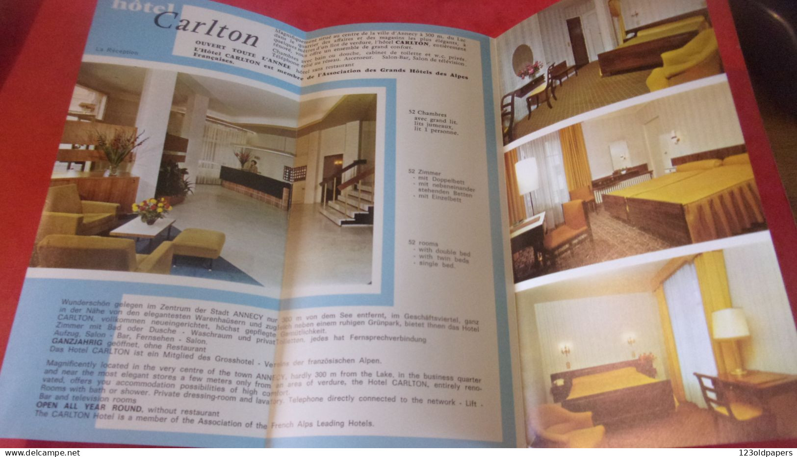 HAUTE SAVOIE  ANNECY DEPLIANT HOTEL CARLTON - Toeristische Brochures