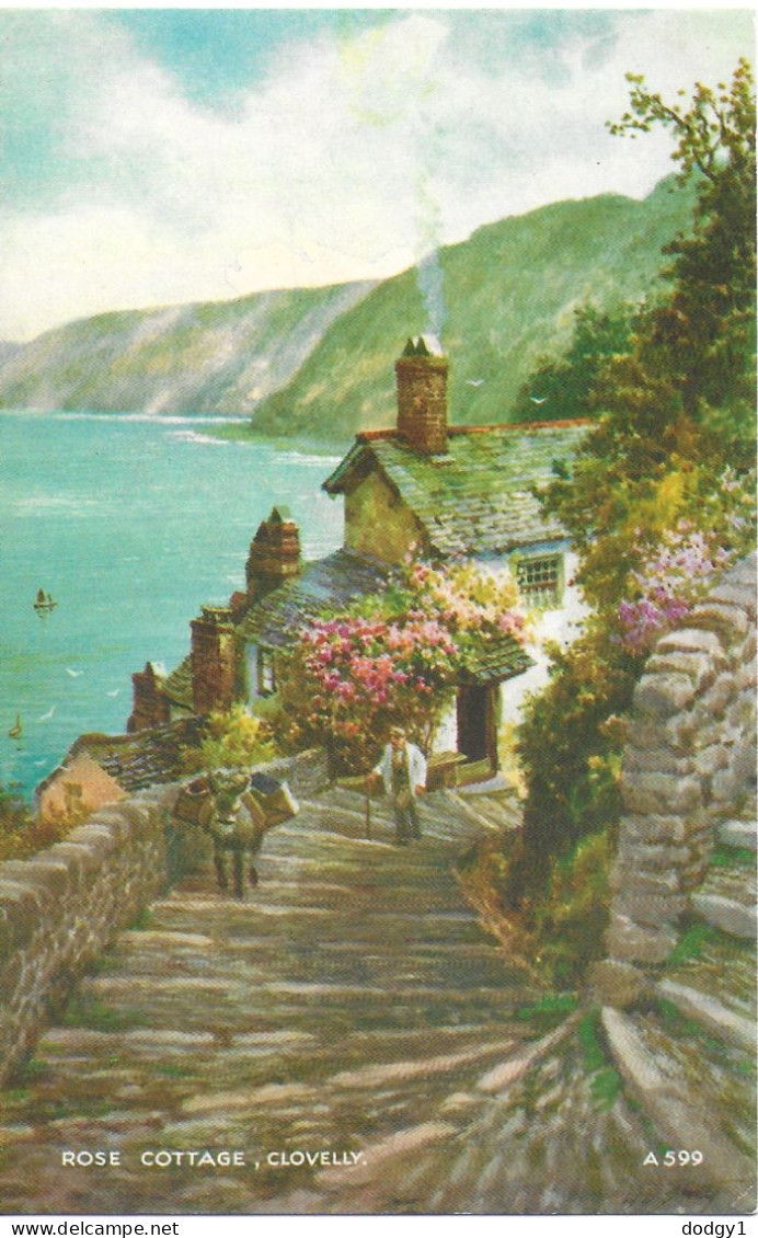 ROSE COTTAGE, CLOVELLY, DEVON, ENGLAND. UNUSED POSTCARD   Wt4 - Clovelly