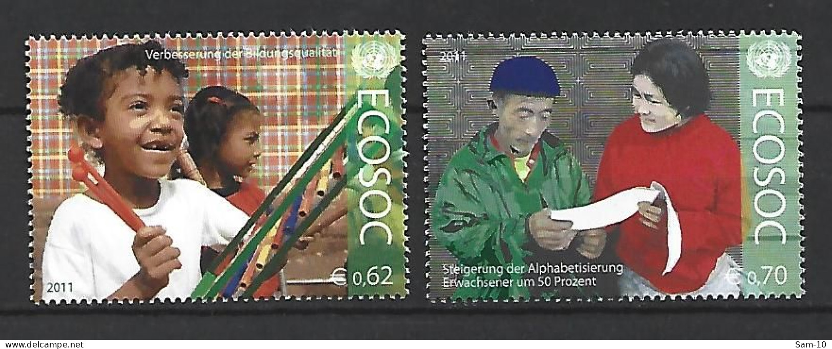 Timbre Nation Unies De Vienne Neuf ** N 738 / 739  Vendu Au Prix De La Poste - Unused Stamps