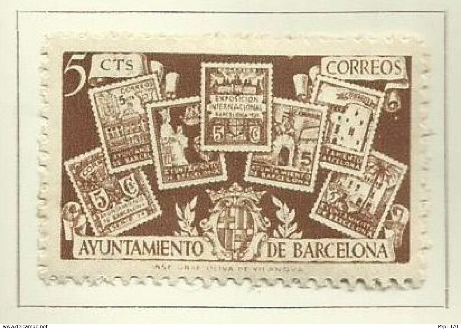 ESPAÑA 1945 - AYUNTAMIENTO DE BARCELONA - SELLOS EMITIDOS POR EL AYUNTAMIENTO - EDIFIL 69 - Barcelona