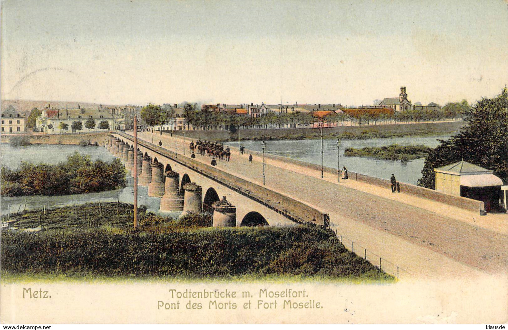 Metz - Todtenbrücke M.Moselfort Briefstempel 1906 AKS - Lothringen