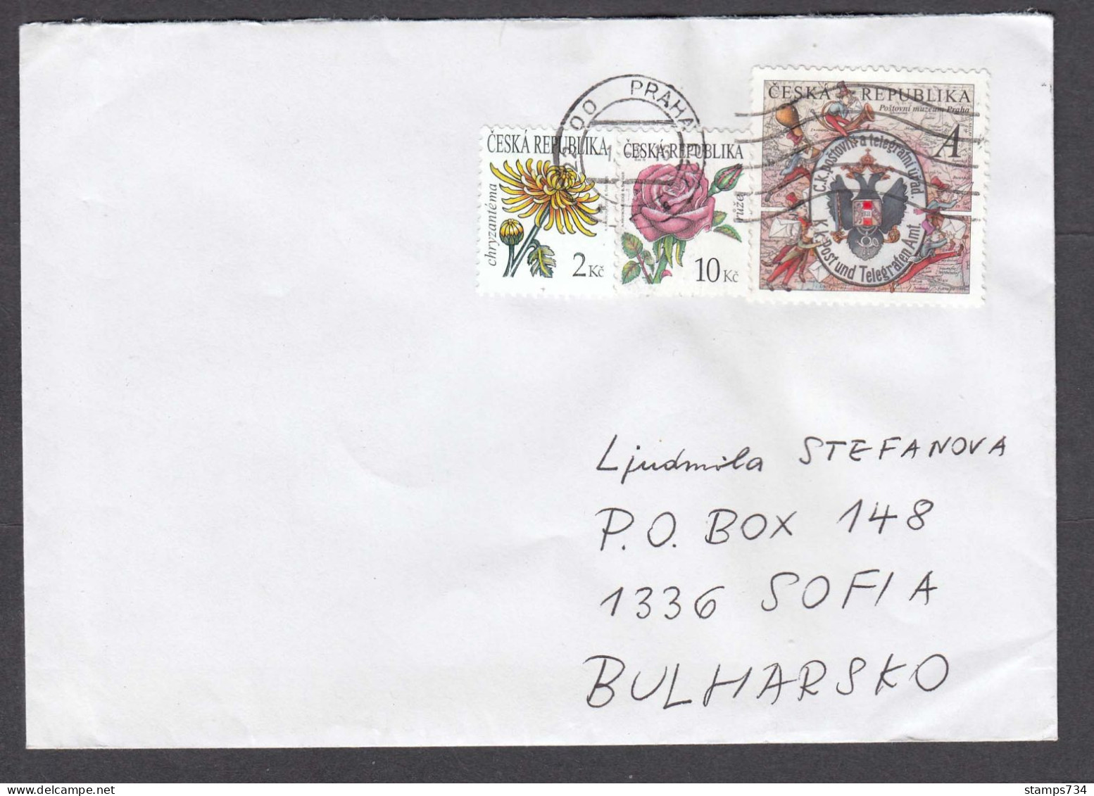 Czech Rep. - 39/2010, 22 Kc. - Prager Postmuseum, Flowers, Letter Ordinary - Lettres & Documents