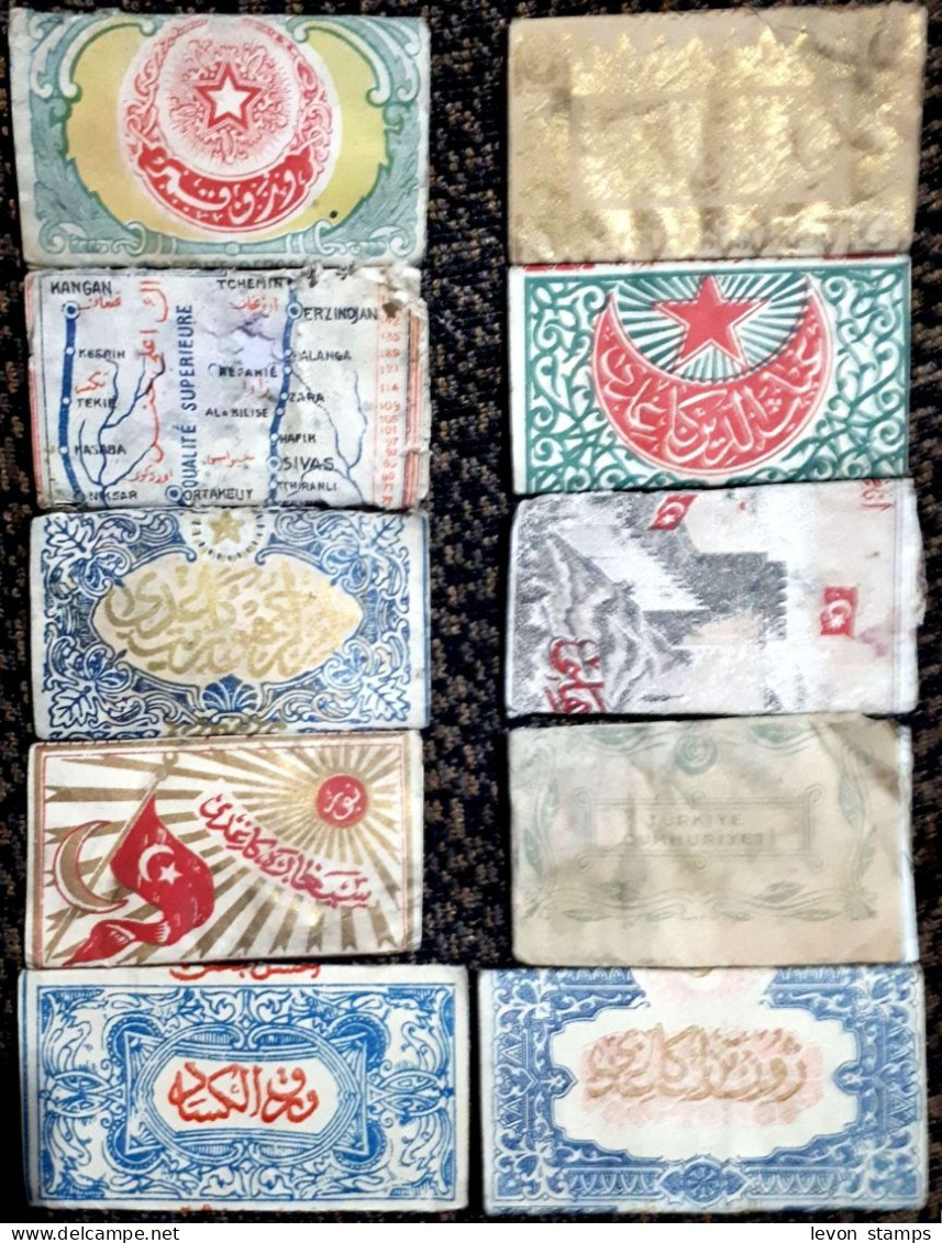 Turkey,Ottoman,Syria, 10 PAPER OF CIGARETTES, Different Forms  #1916, F.. - Cigarette Holders
