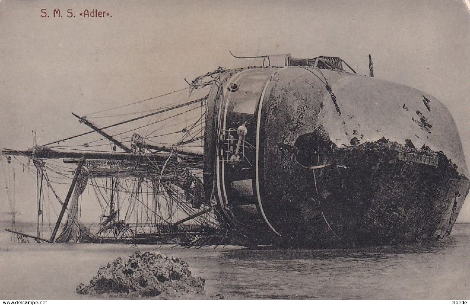 S.M.S.  Adler Shipwreck Hurricane 1888 Naufrage  Edit A. Tattersall Apia Samoa . German Gunboat Sailing Ship - Samoa