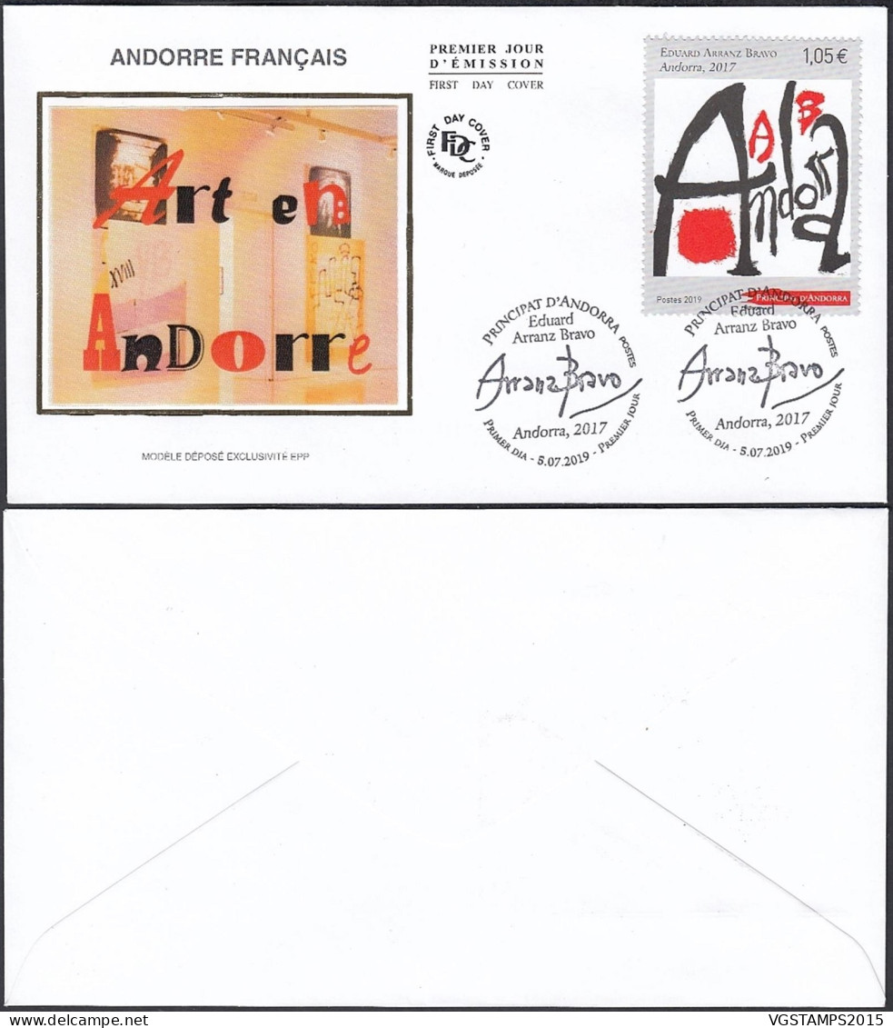 Andorre 2019- Andorre Française - FDC Imagé -Premier Jour D' Émission. Tirage Infime "Peinture".... (EB) DC-11862 - Used Stamps