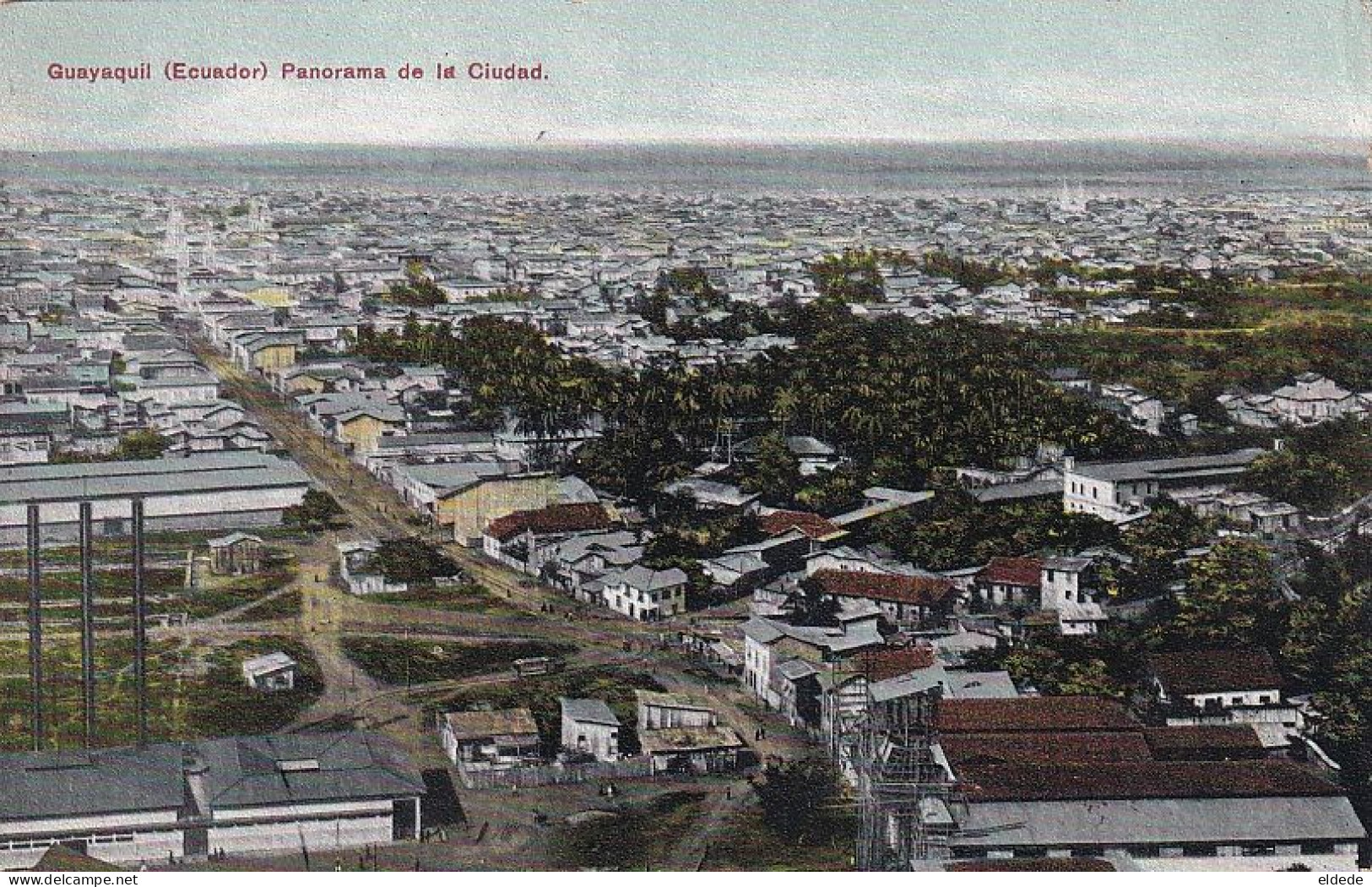 Guayaquil Panorama De La Ciudad  P. Used To France Stamped 1911 - Equateur