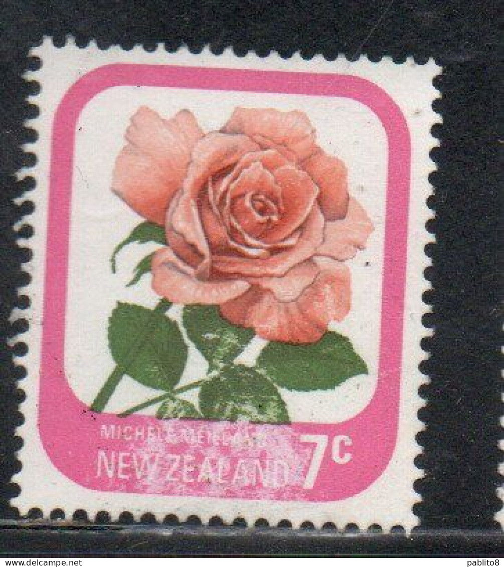 NEW ZEALAND NUOVA ZELANDA 1975 ROSES FLORA FLOWERS MICHELE MEILLAND 7c USED USATO OBLITERE' - Used Stamps