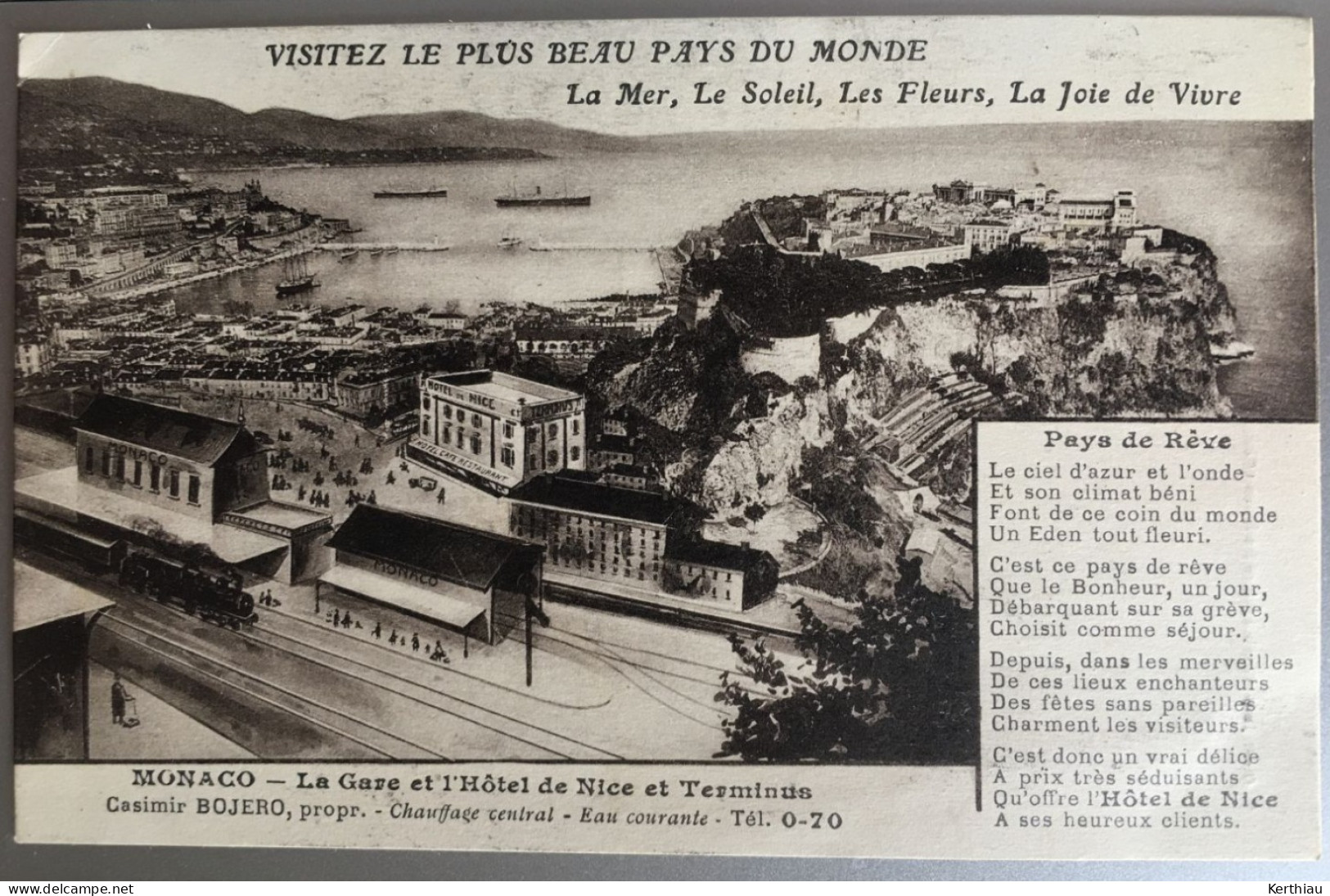 Monaco / Principauté De Monaco - Visitez Le Plus Beau Pays Du Monde - Carte De L'Hôtel De Nice - . - Alberghi