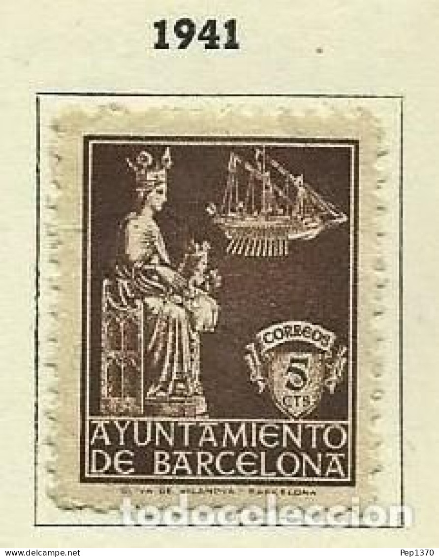 ESPAÑA 1939 - AYUNTAMIENTO DE BARCELONA - VIRGEN DE LA MERCED - EDIFIL 23* - Barcelona