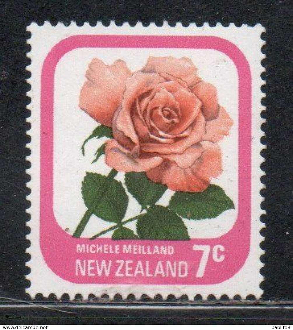 NEW ZEALAND NUOVA ZELANDA 1975 ROSES FLORA FLOWERS MICHELE MEILLAND 7c USED USATO OBLITERE' - Oblitérés