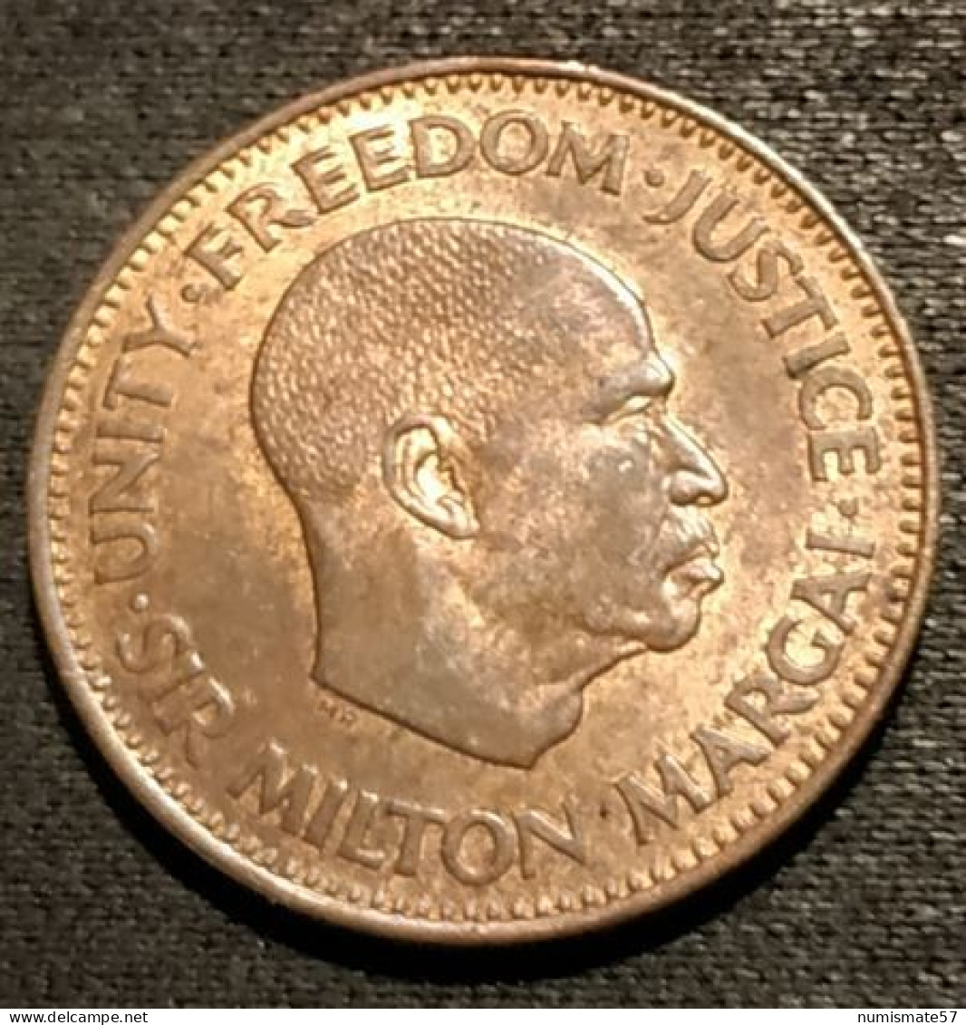 SIERRA LEONE - ½ - 1/2 CENT 1964 - KM 16 - SIR MILTON MARGAI - Half Cent - Sierra Leona