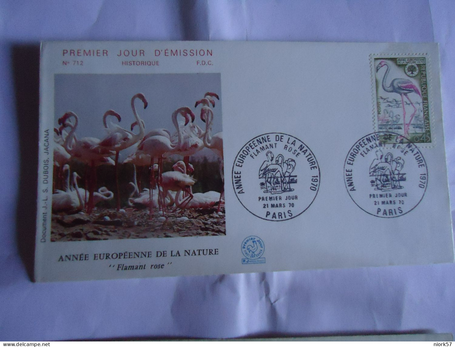 FRANCE FDC  1970 BIRD BIRDS FLAMIGO - Flamingo