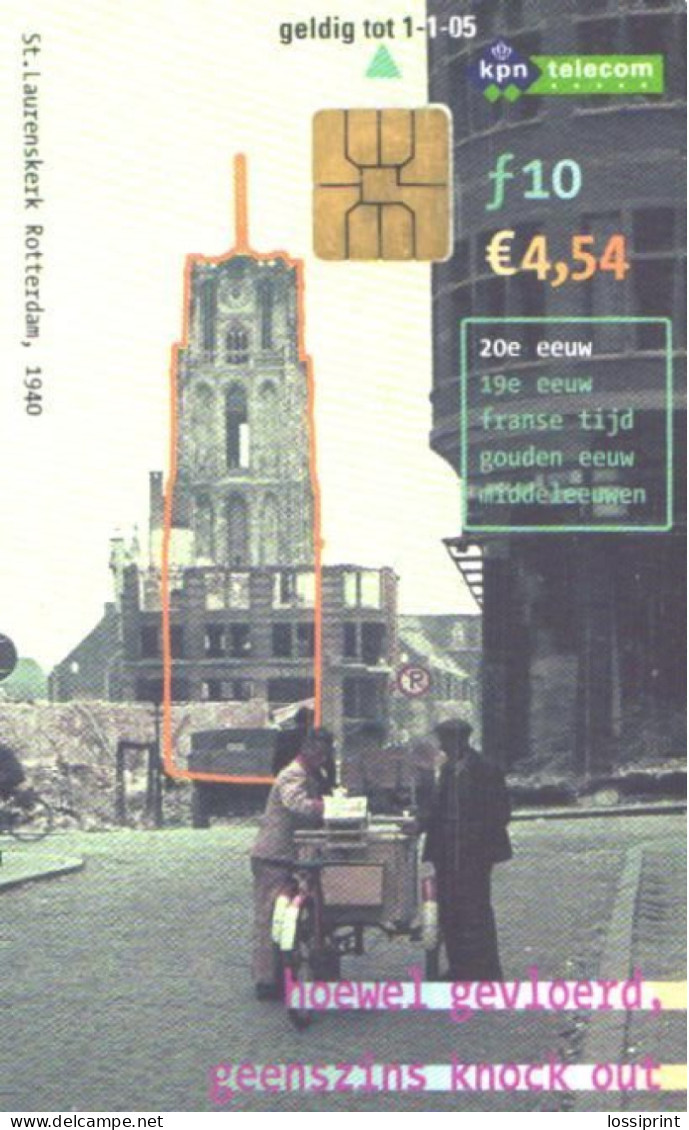 Netherlands:Holland:Used Phonecard, KPN Telecom, 10 F, Street View, Ruins - Paisajes