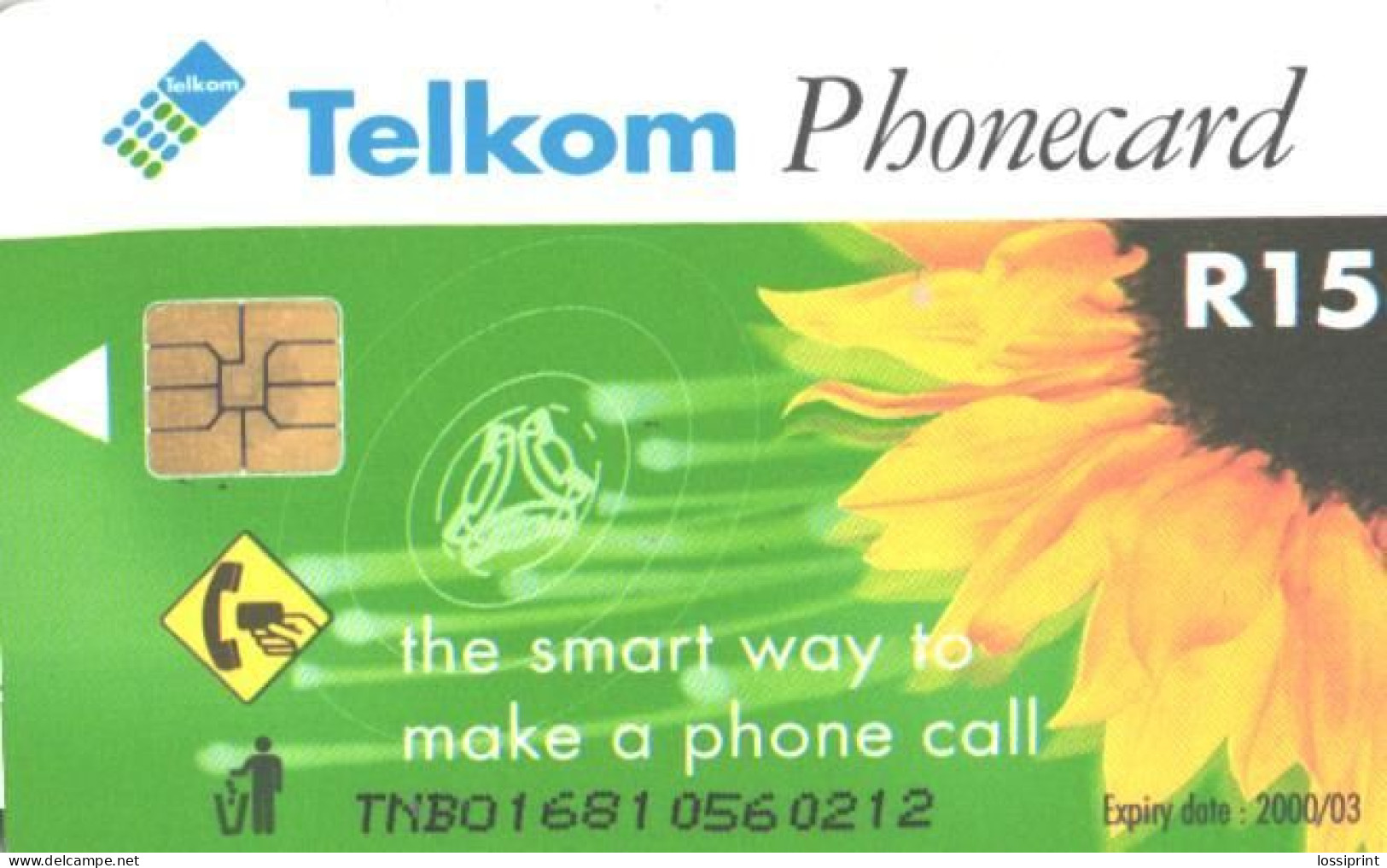 South Africa:Used Phonecard, Telkom, R 15, Puzzle Card, 2000 - Puzzle