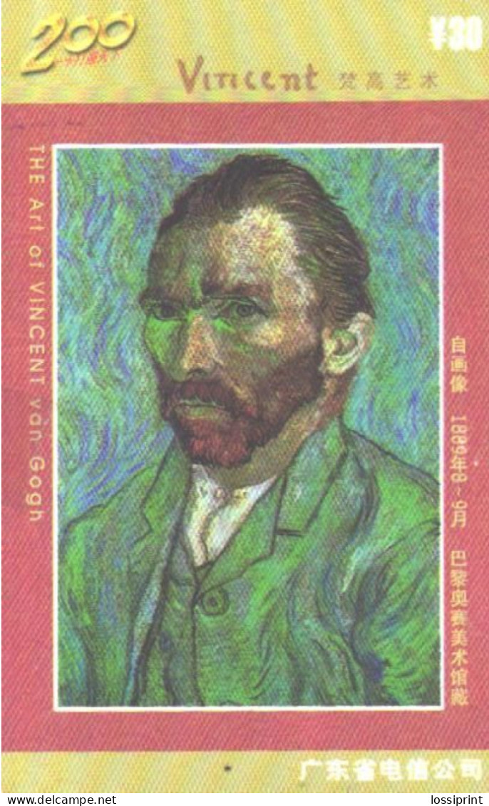 China:Used Phonecard, China Telecom, 30 Y, The Art Of Vincent Van Gogh - Pintura