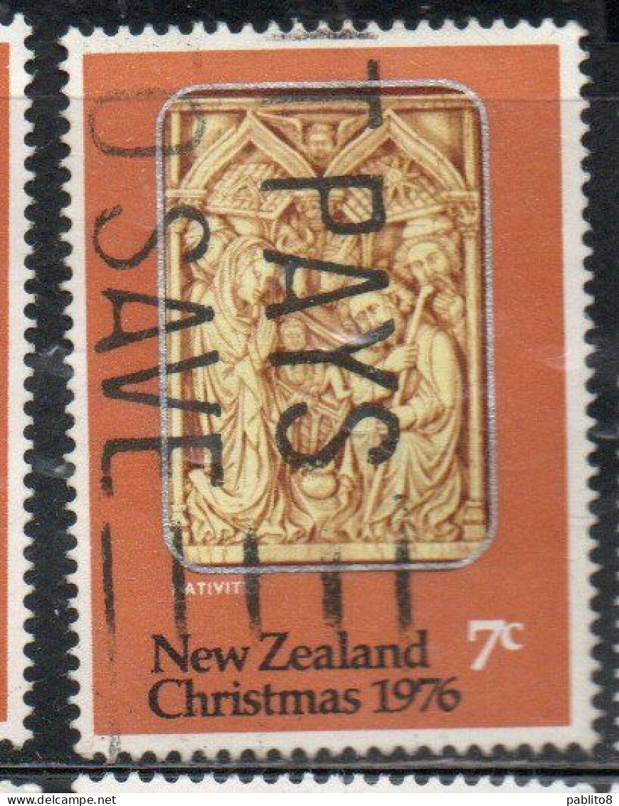 NEW ZEALAND NUOVA ZELANDA 1976 NATIVITY CHRISTMAS NATALE NOEL WEIHNACHTEN NAVIDAD 7c USED USATO OBLITERE' - Oblitérés