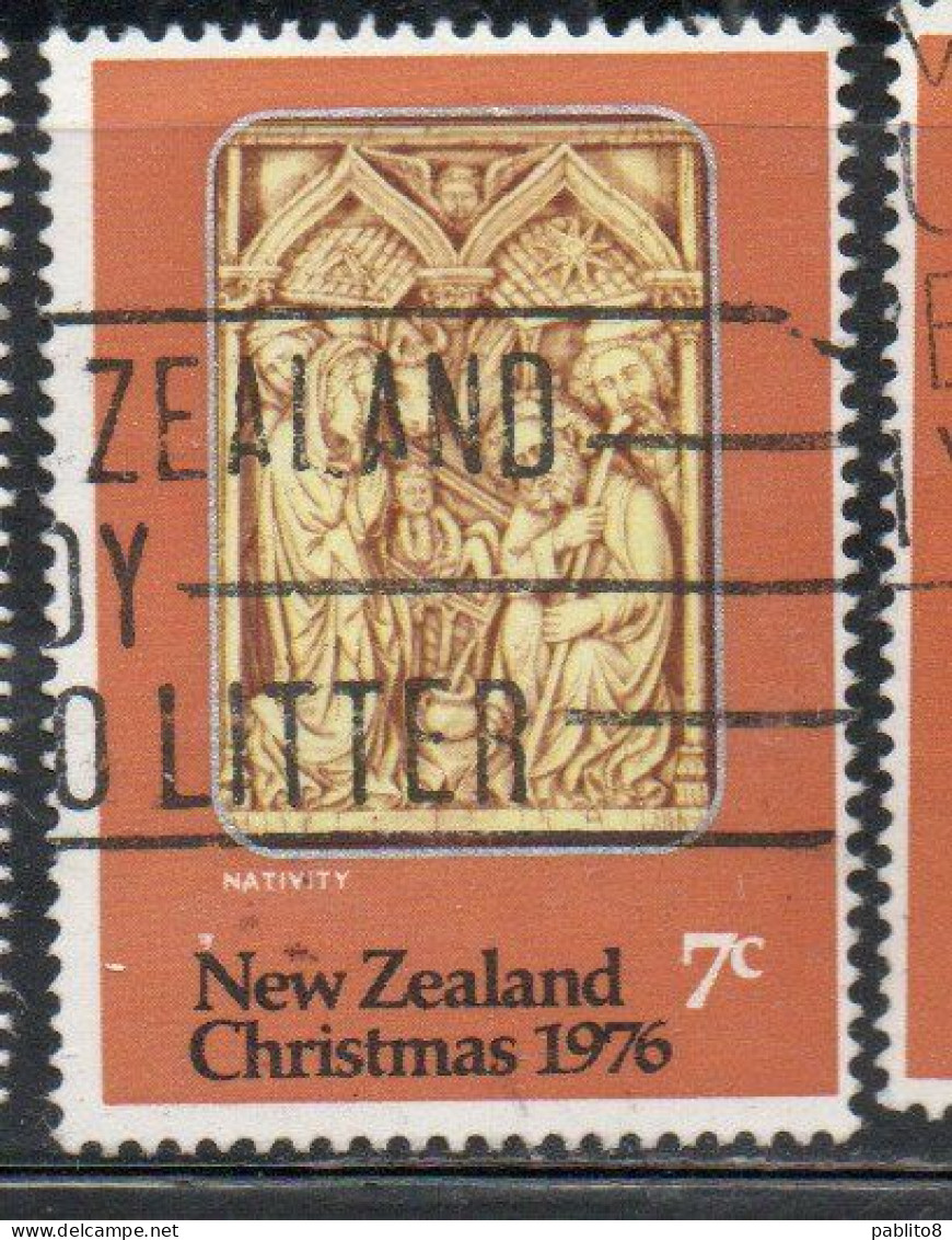 NEW ZEALAND NUOVA ZELANDA 1976 NATIVITY CHRISTMAS NATALE NOEL WEIHNACHTEN NAVIDAD 7c USED USATO OBLITERE' - Used Stamps