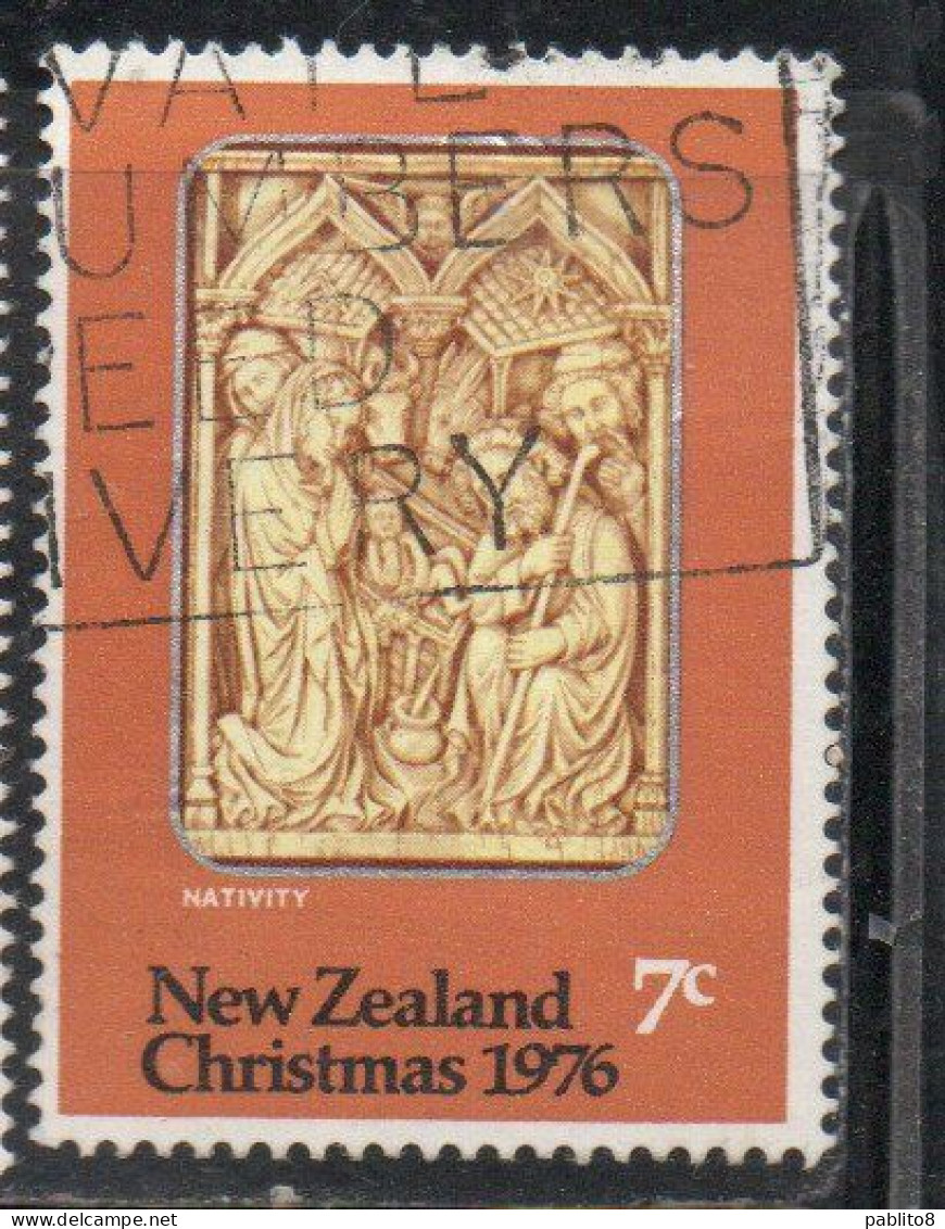 NEW ZEALAND NUOVA ZELANDA 1976 NATIVITY CHRISTMAS NATALE NOEL WEIHNACHTEN NAVIDAD 7c USED USATO OBLITERE' - Used Stamps