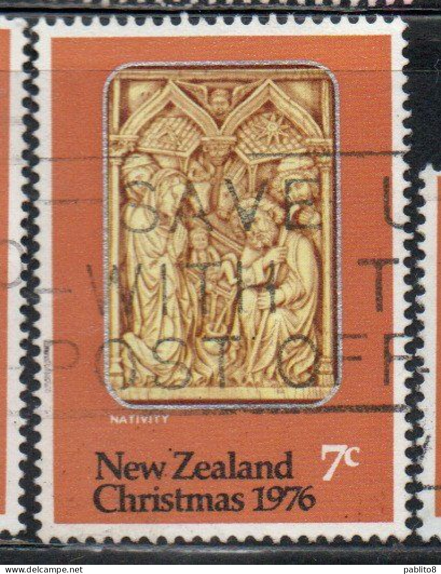 NEW ZEALAND NUOVA ZELANDA 1976 NATIVITY CHRISTMAS NATALE NOEL WEIHNACHTEN NAVIDAD 7c USED USATO OBLITERE' - Used Stamps