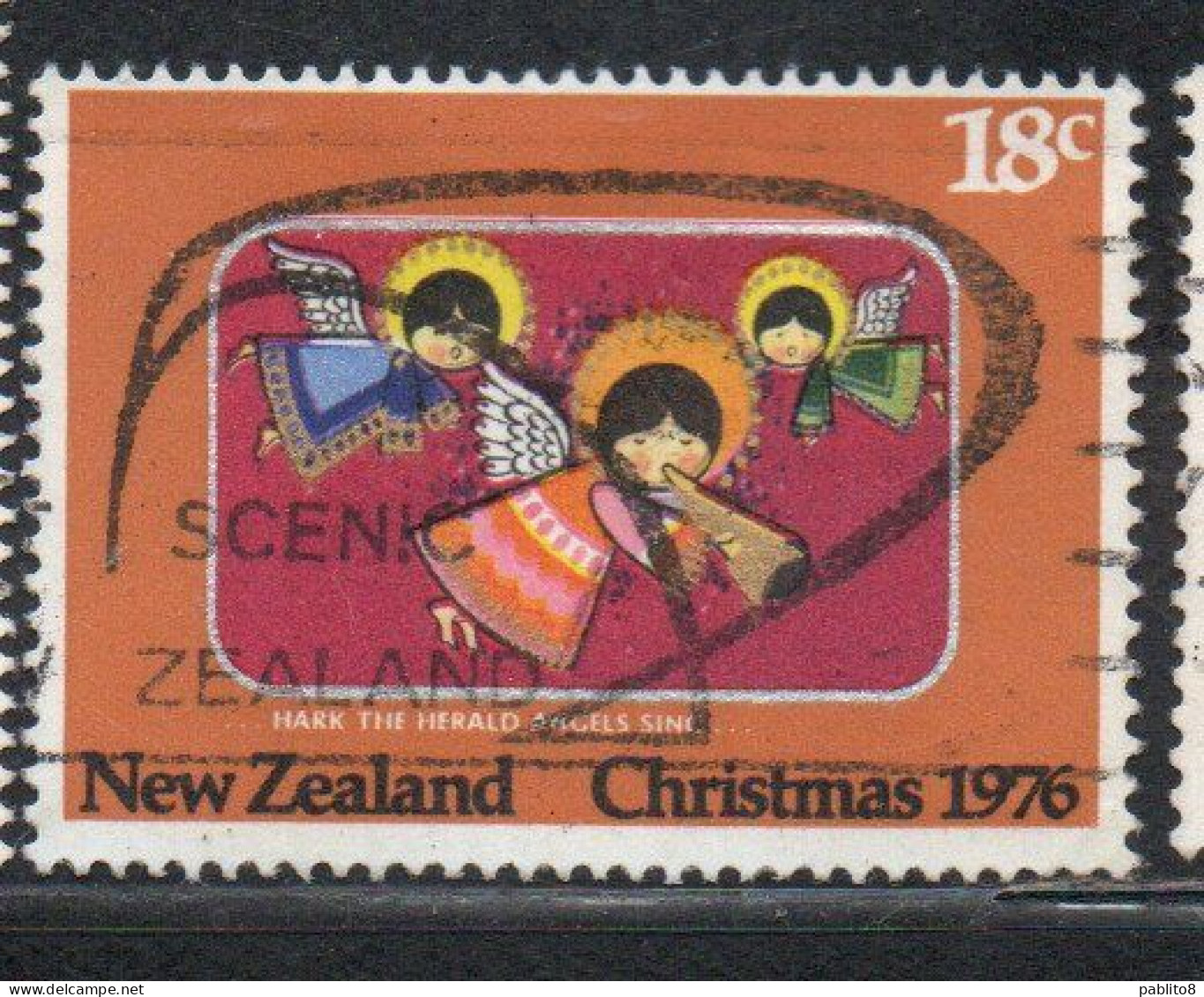 NEW ZEALAND NUOVA ZELANDA 1976 HARK THE HERALD ANGELS SING CHRISTMAS NATALE NOEL WEIHNACHTEN NAVIDAD 18c USED - Gebraucht