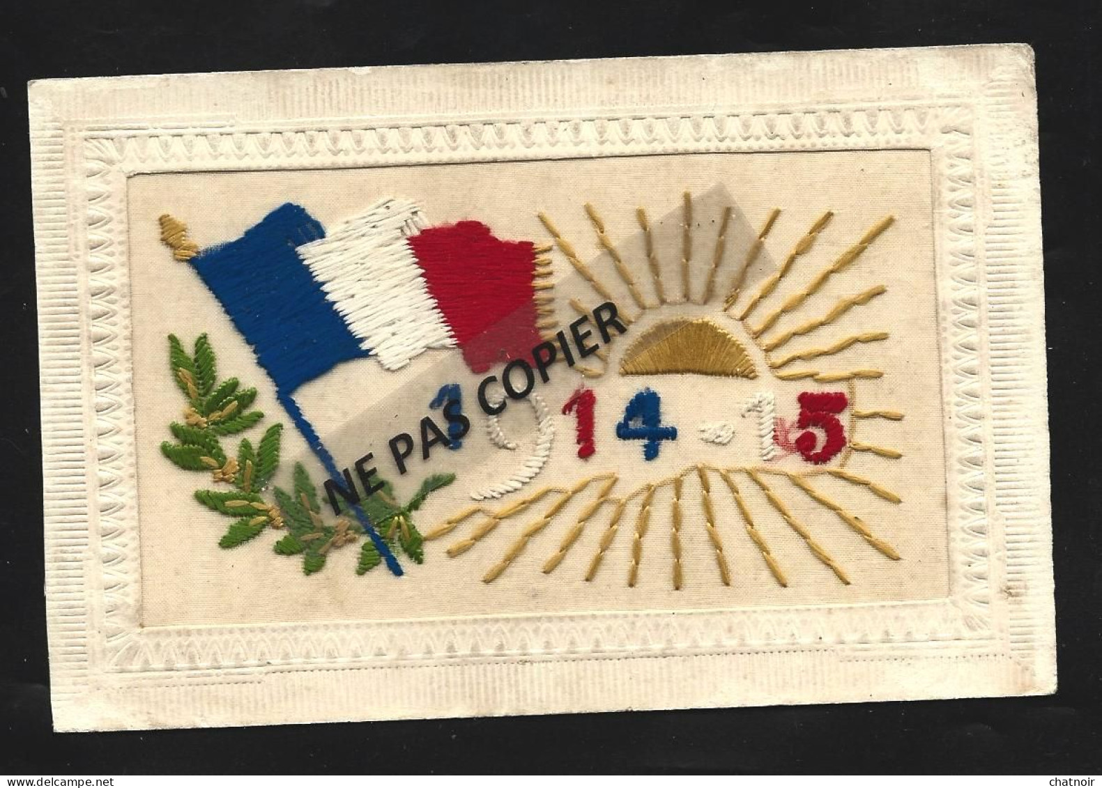 Cp Brodée   Drapeau   1914-1915 - Guerre 1914-18