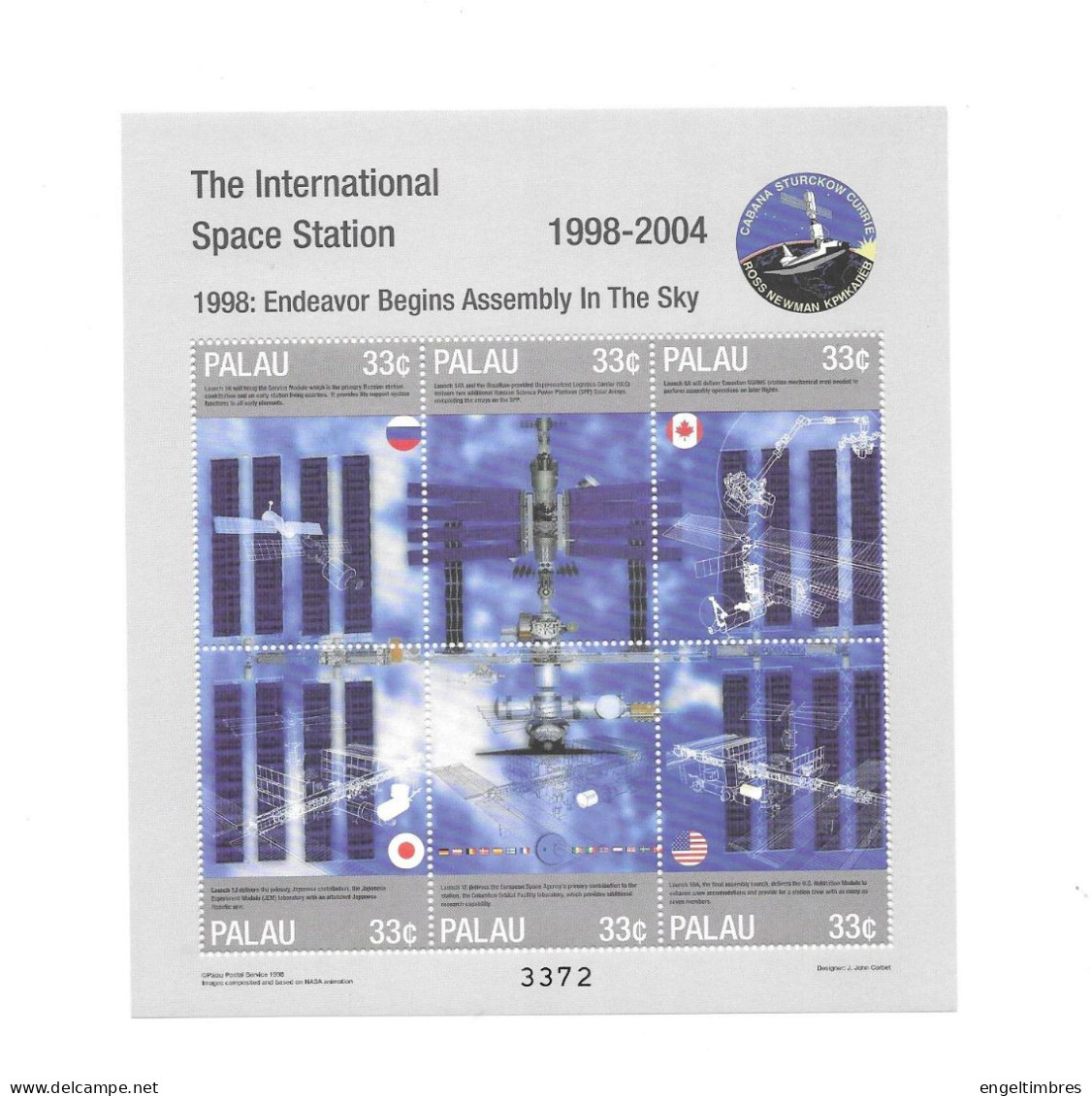 PALAU  SPACE 1999  The International Space Station - Sheetlet Of 6 Stamps - See Scans & Notes - Palau