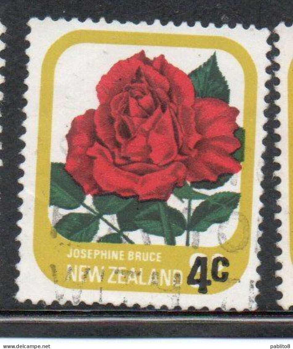NEW ZEALAND NUOVA ZELANDA 1979 SURCHARGED ROSES FLORA FLOWERS JOSEPHINE BRUCE 4 On 8c USED USATO OBLITERE' - Used Stamps