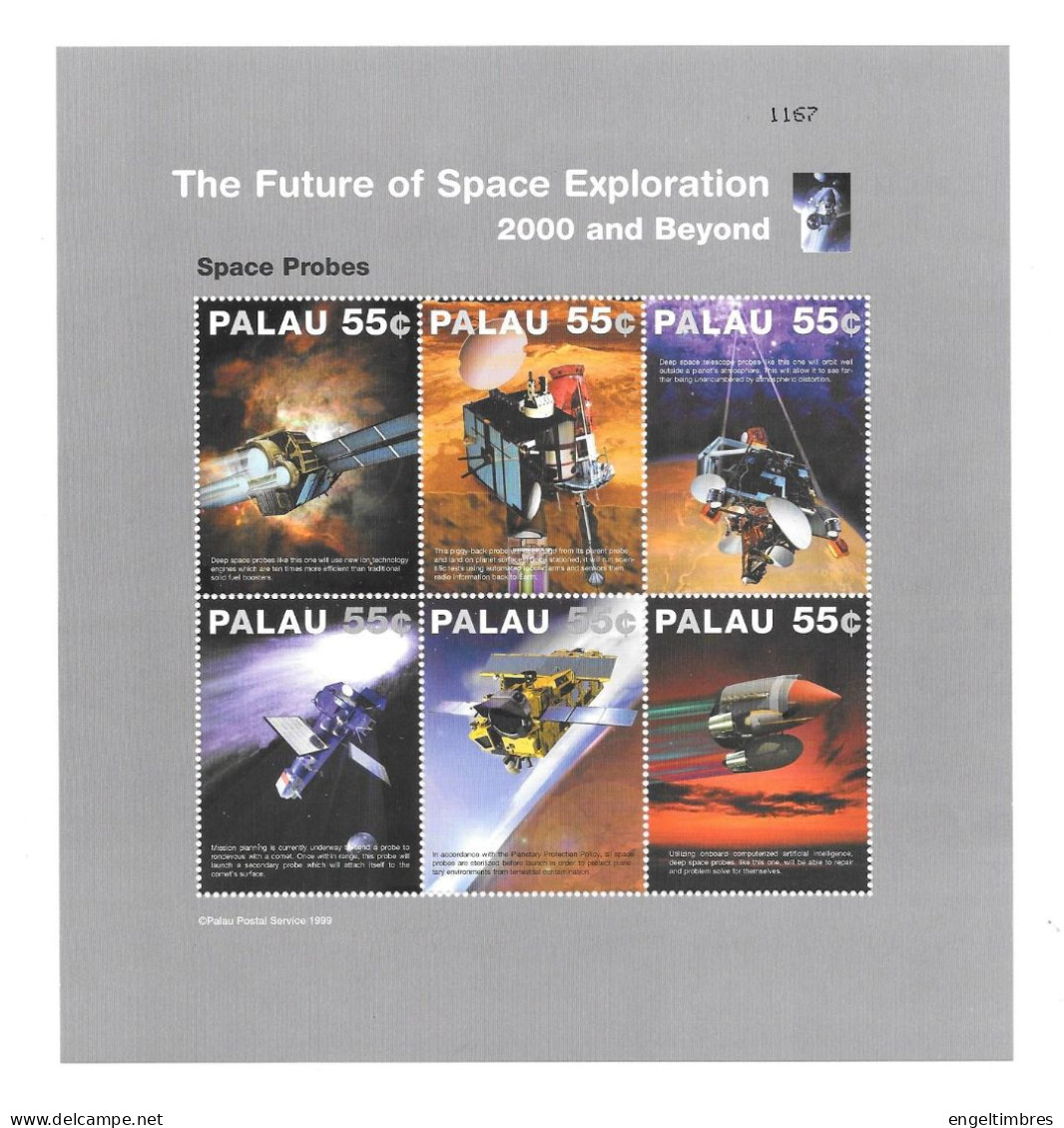 PALAU  SPACE 2000  The Future Of Space Exploration   -  Minisheet With 6 Stamps See Scans & Notes - Palau