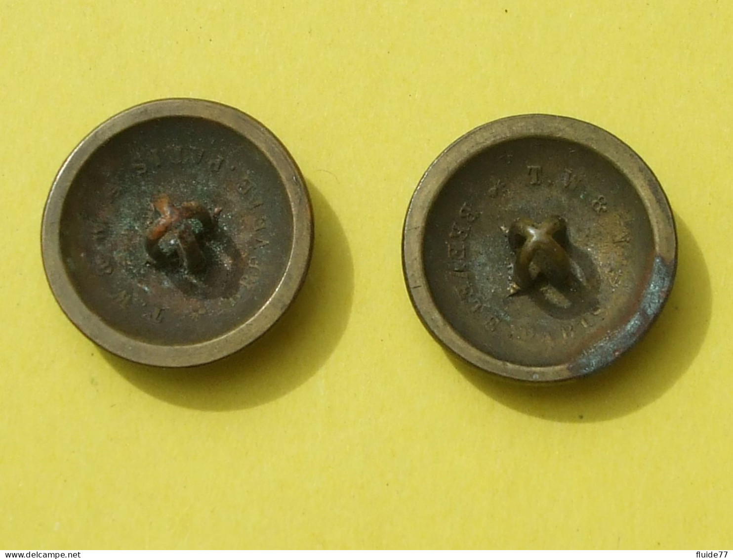 @ 2 Boutons EQUIPAGES DE LA FLOTTE. Marine Française, 1856 Jusqu'a 1914.23mms. TW&W @ - Boutons