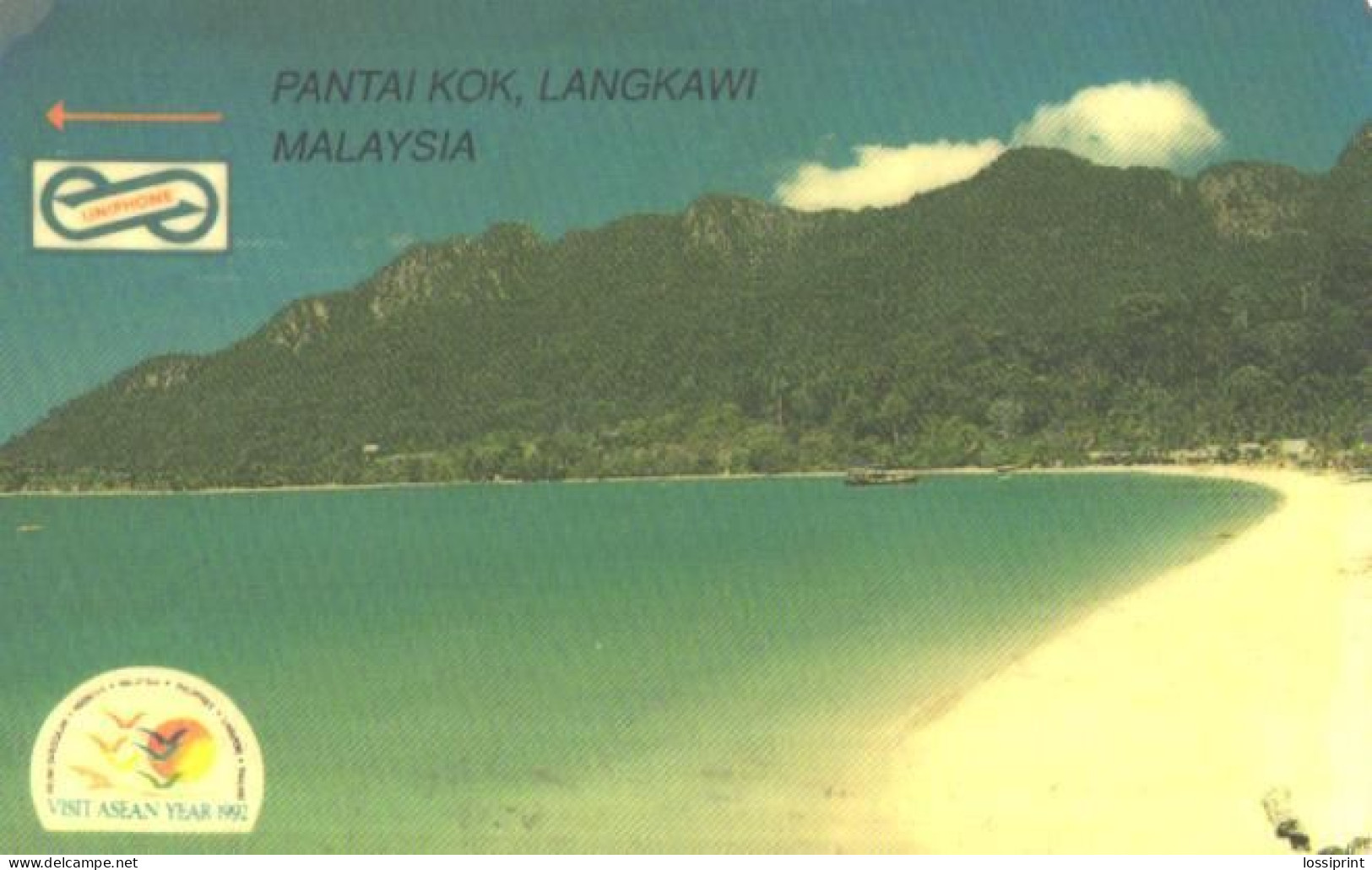 Malaysia:Used Phonecard, Uniphone, 5$, Pantai Kok, Langkawi, Beach - Landschaften